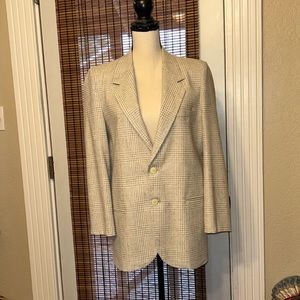 Christian Dior Jeune Homme Sportif Wool Blend Suit Coat Unisex Gray/Tan Plaid